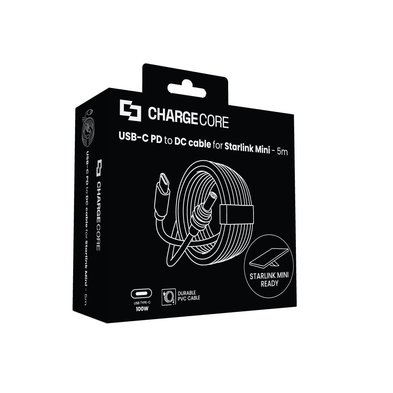 ChargeCore USB C to DC 100W Cable Starlink Mini 5M