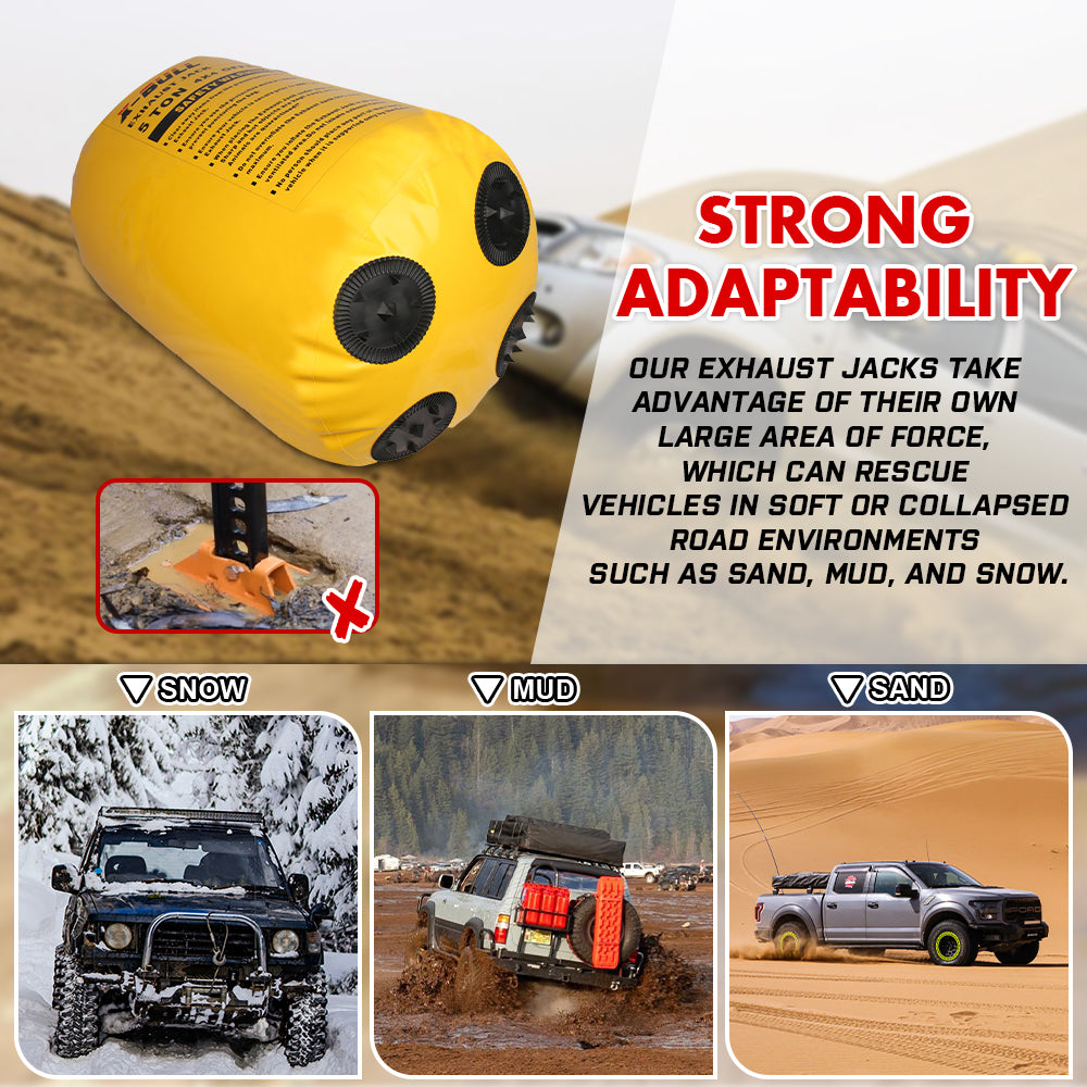 X-BULL Exhaust Jack Air Jack Rescue Kit/ 2PCS Recovery Tracks Boards 4x4 4WD Gen2.0