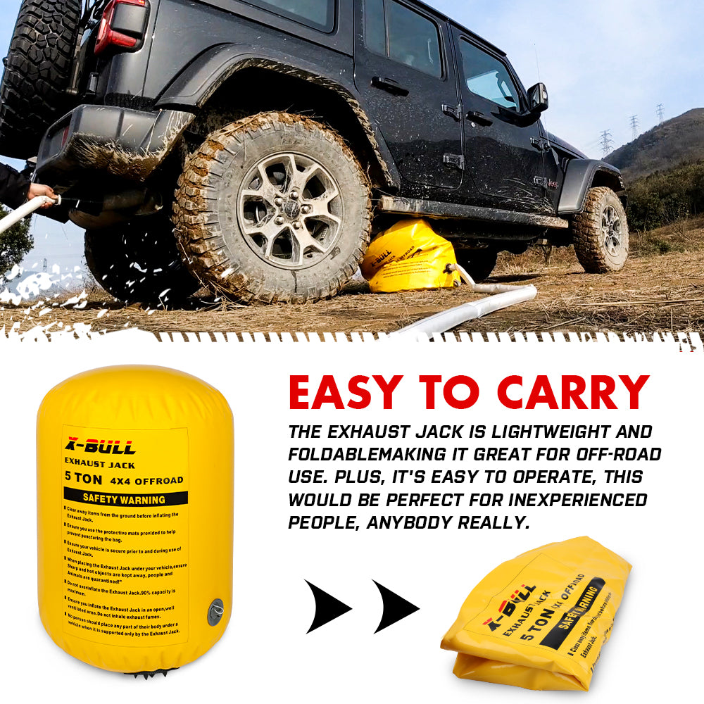 X-BULL Exhaust Jack Air Jack Rescue Kit/ 2PCS Recovery Tracks Boards 4x4 4WD Gen2.0
