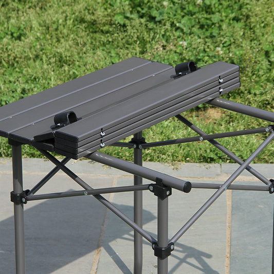 Portable Lightweight Folding Camping Table - Durable Aluminum Outdoor Picnic Desk with Easy Setup, 52*52*50cm