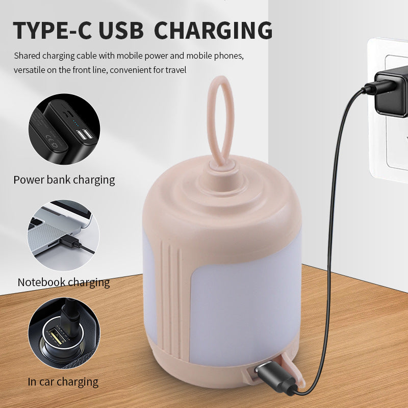 2PCS Compact Outdoor Camping Light with 4 Modes & Type-C Charging - 500LM, IPX4 Waterproo