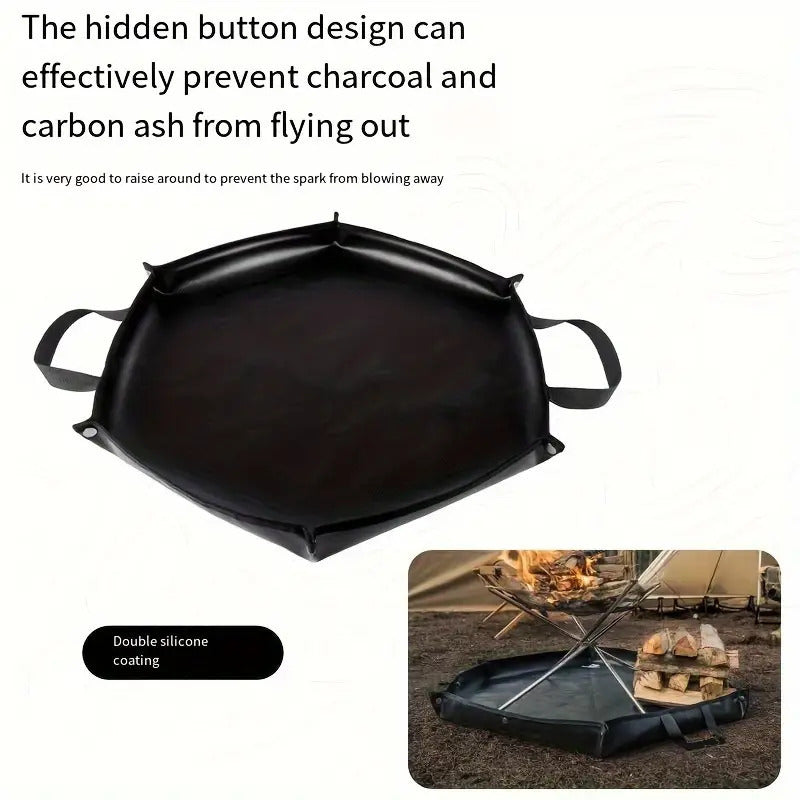 64cm Hexagonal Double-Sided Silicone Fireproof Mat for BBQ and Camping