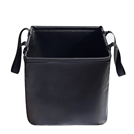 Black 25L Collapsible Bucket - Heavy-Duty PVC Waterproof Folding Pail for Fishing, Camping & Car Washing