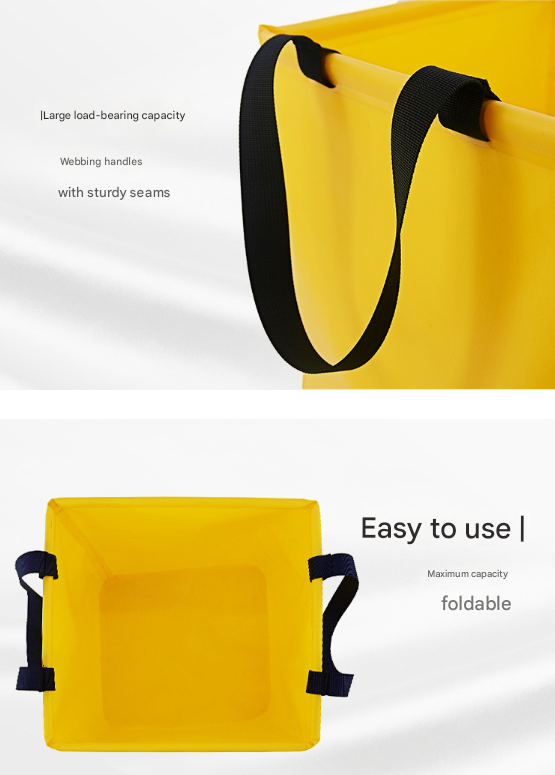 Blue 25L Collapsible Bucket - Heavy-Duty PVC Waterproof Folding Pail for Fishing, Camping & Car Washing