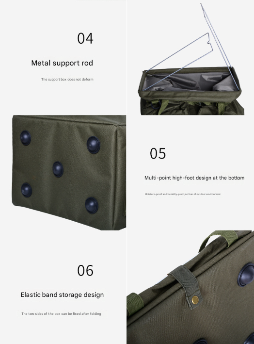 Brown Heavy Duty Foldable Outdoor Camping Storage Box - Oxford Cloth Collapsible Gear Organizer Tote with Pockets