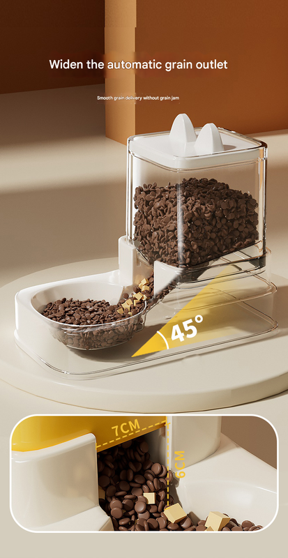 Yellow Automatic Pet Feeder and Water Dispenser Set - Large Capacity Gravity Food & Water Combo for Cats & Dogs