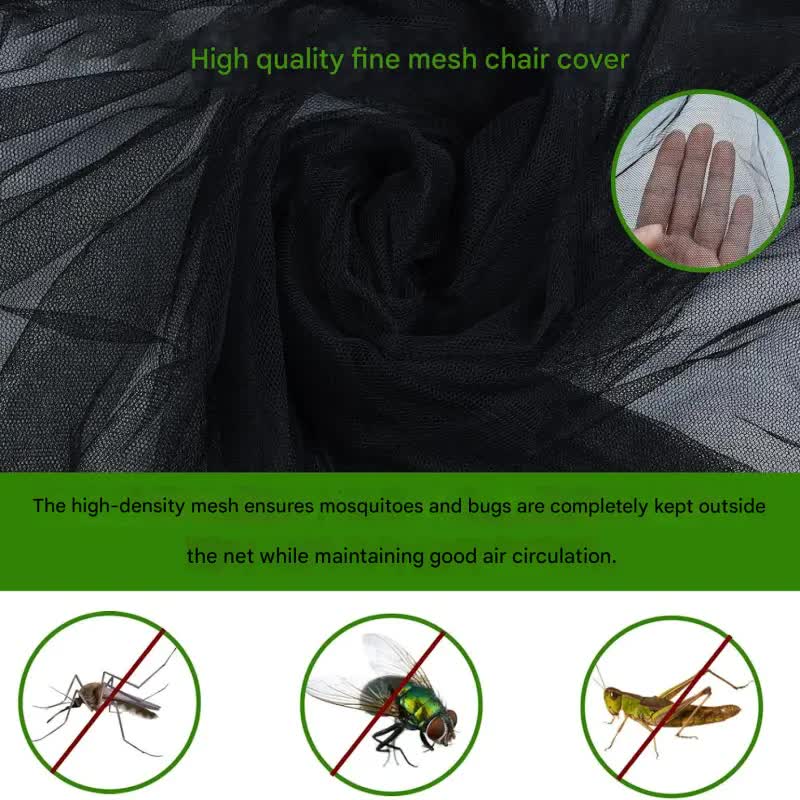 Portable Outdoor Chair Cover with Mosquito Net & Sun Canopy - UV & Water-Resistant Shelter for Camping & Fishing(black 155*125*205CM)(not including stand)