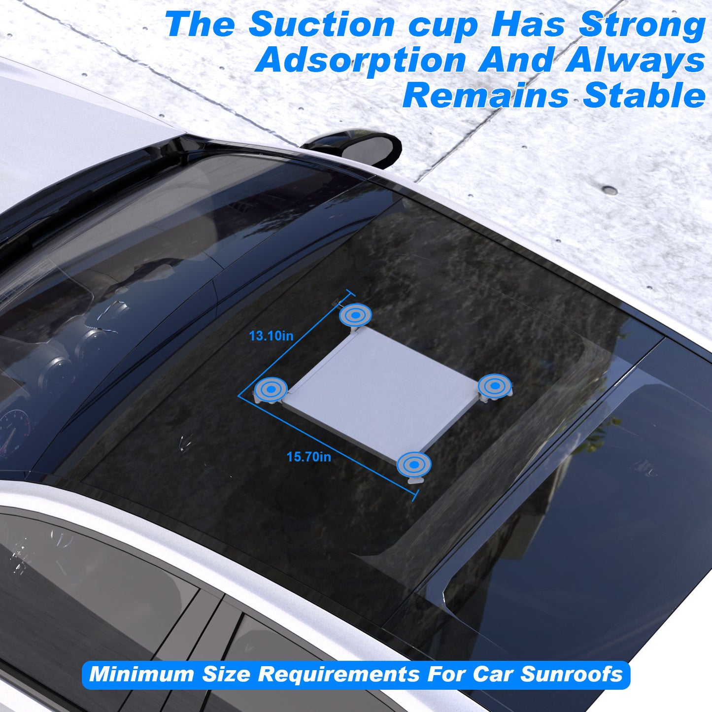 White Heavy-Duty Suction Cup Mount for Starlink Mini - All-Weather Car, RV & Boat Bracket