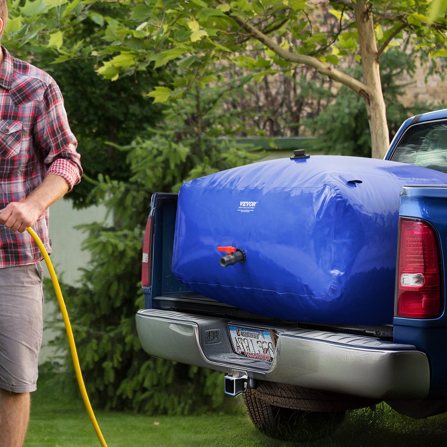 VEVOR Portable Water Storage Bladder 264 Gal 1000D PVC Collapsible Water Tank