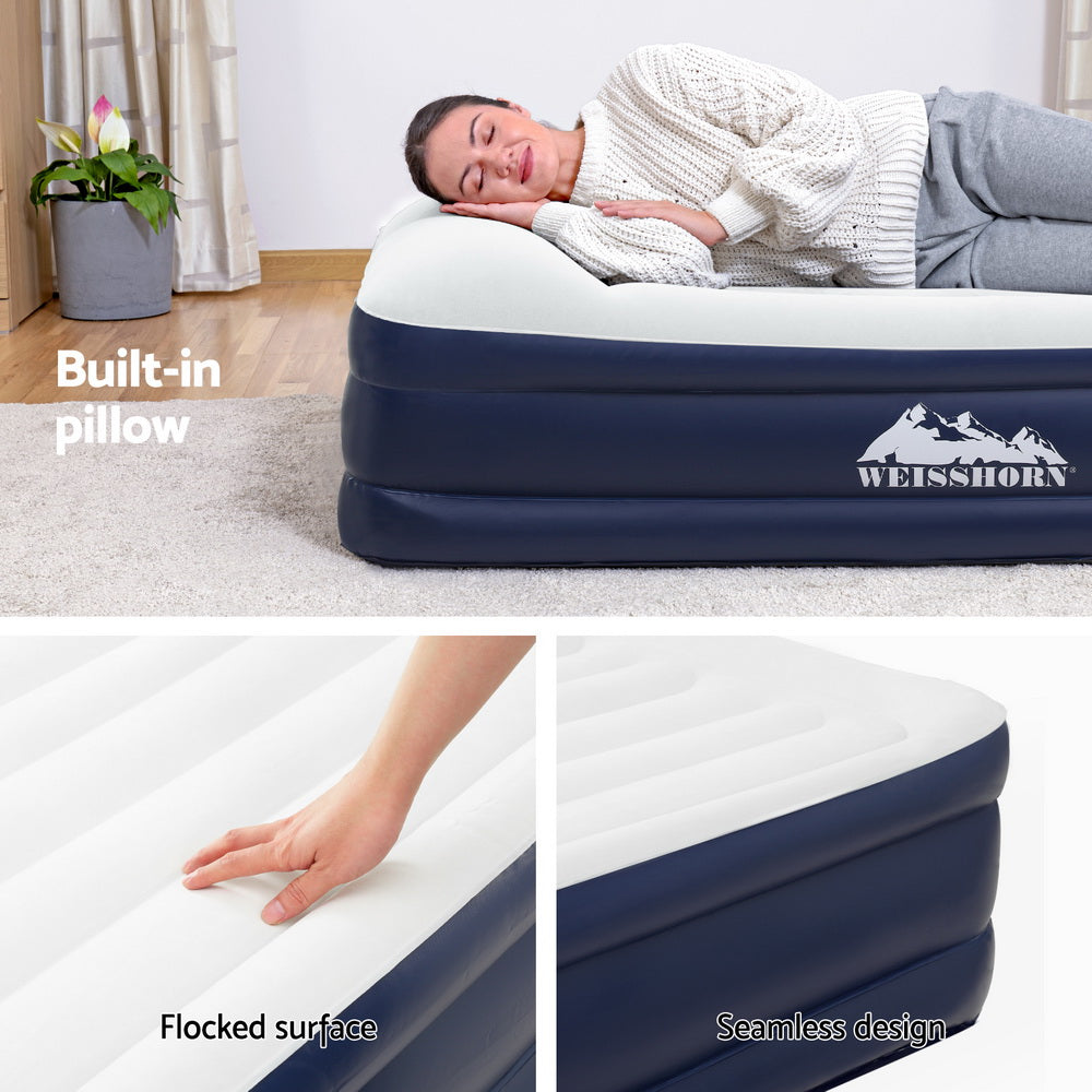 Weisshorn Air Mattress Single Inflatable Bed 46cm Air bed Grey