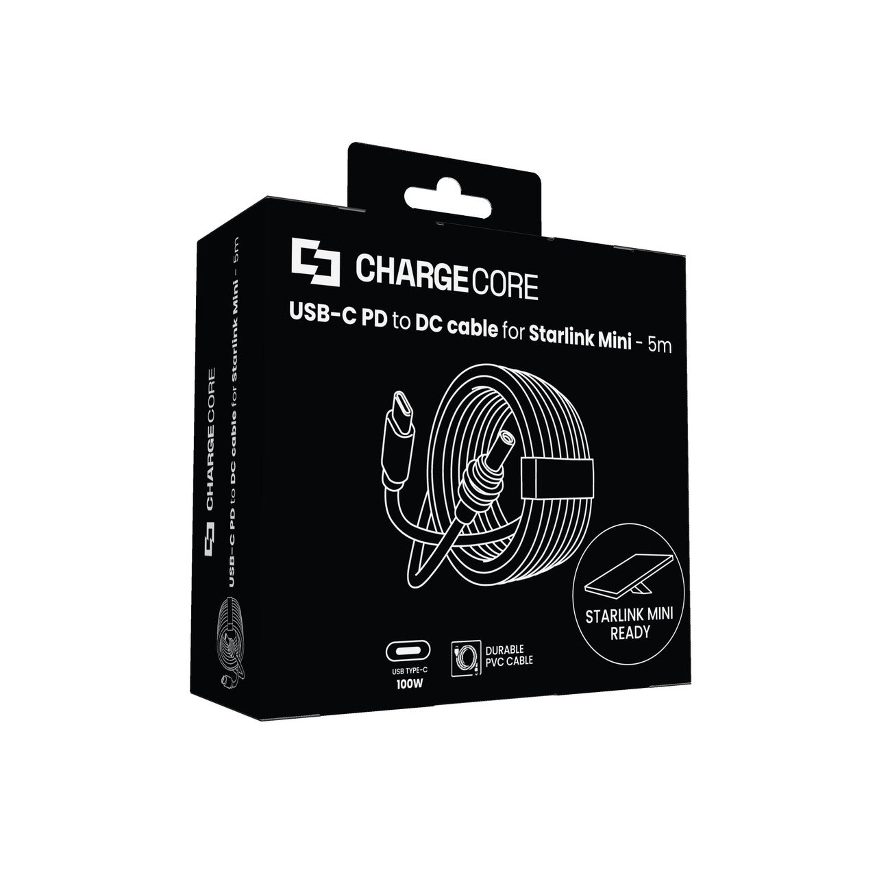 ChargeCore USB C to DC 100W Cable Starlink Mini 5M