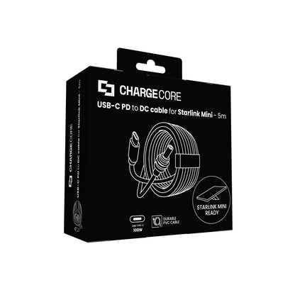 ChargeCore USB C to DC 100W Cable Starlink Mini 5M