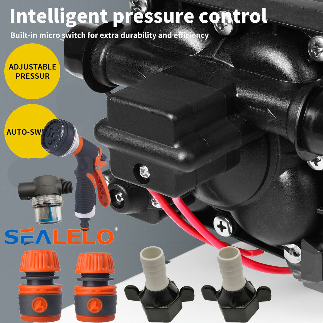 12V SEALFLO Water Pump High Pressure Self-priming rv Camping Boat 55PSI 11.3L/M