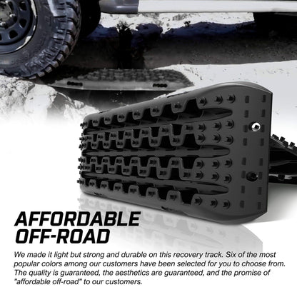 X-BULL 2PCS Recovery Tracks Boards Snow Tracks Mud tracks 4WD With 4PC mounting bolts Black