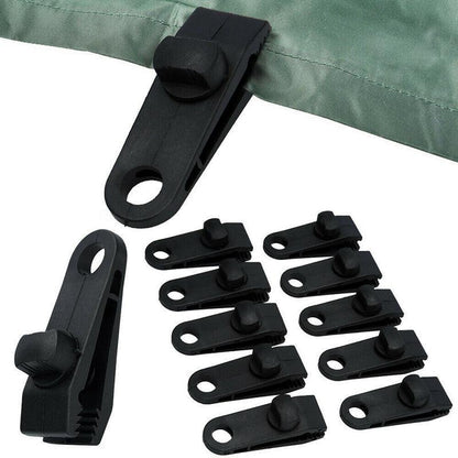 10Pcs Heavy-Duty Awning Tarp Tent Clips for Camping Survival