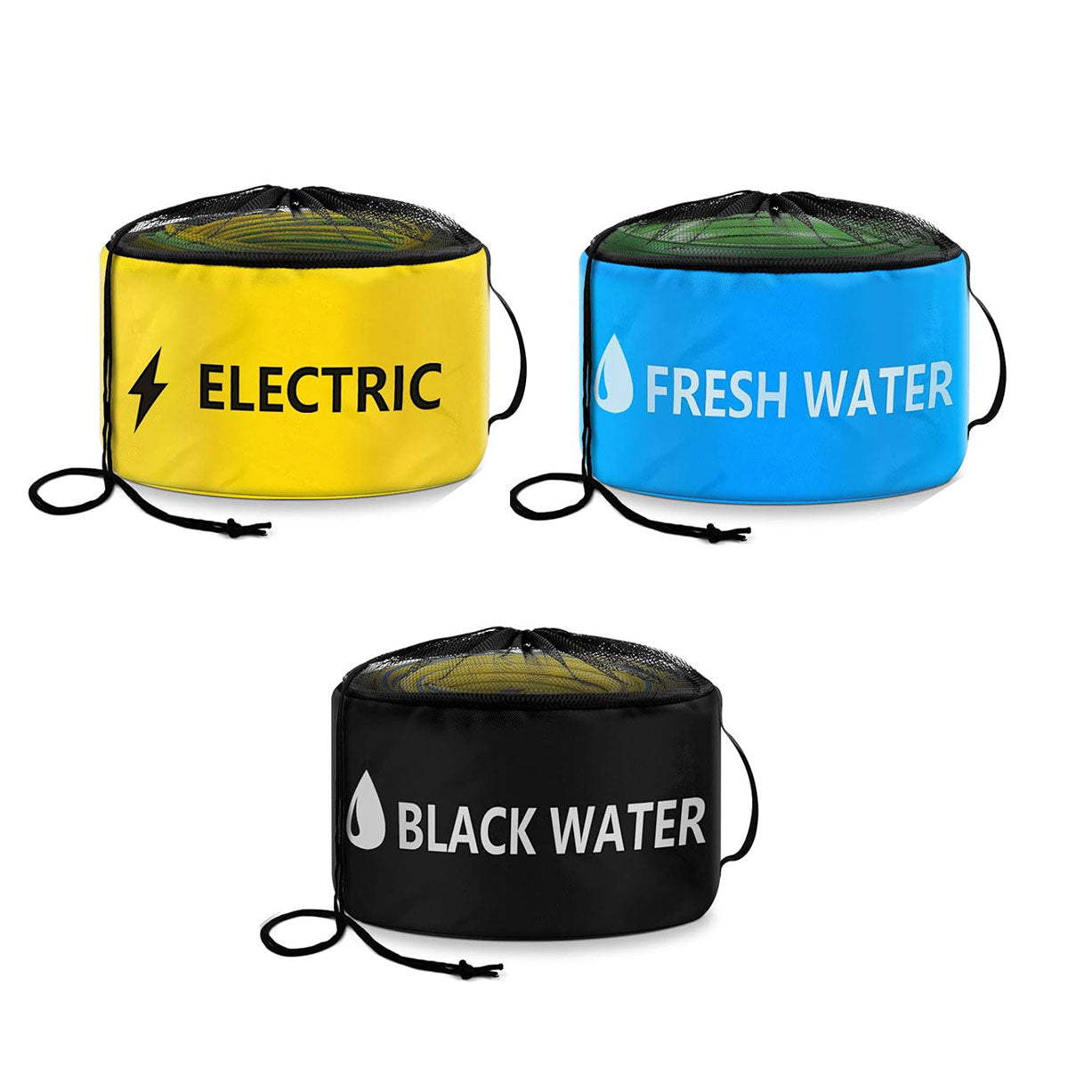 Hose Storage Bag Caravan Camping RV Cable Water Hose Electrical Cords Organizer - Yellow