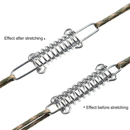 1-15PCS Outdoor Camping Tent Spring Wind Rope Buckle Fix Hook Buckles Silver Red - 5pair
