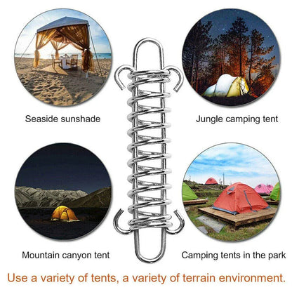1-15PCS Outdoor Camping Tent Spring Wind Rope Buckle Fix Hook Buckles Silver Red - 5pair