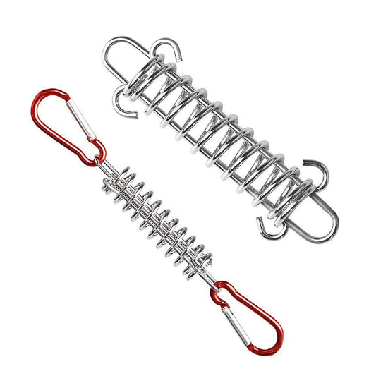 1-15PCS Outdoor Camping Tent Spring Wind Rope Buckle Fix Hook Buckles Silver Red - 5pair