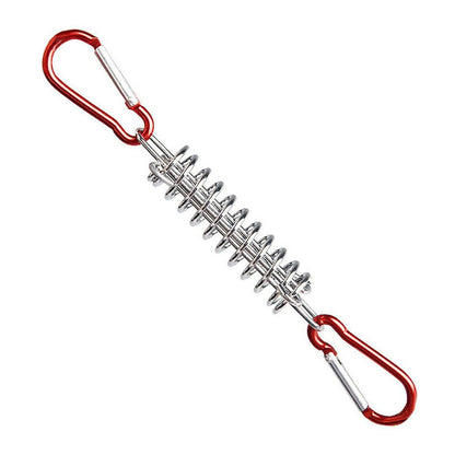 1-15PCS Outdoor Camping Tent Spring Wind Rope Buckle Fix Hook Buckles Silver Red - 5pair