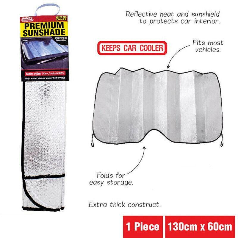 Car Windscreen Sun Shade Heat Reflective Windshield Front Rear Window Uv Block - 130*60