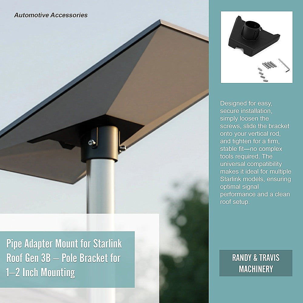 Pipe Adapter Mount for Starlink Roof Gen 3B – Pole Bracket for 1–2 Inch Mounting