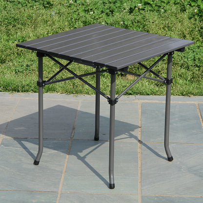 Portable Lightweight Folding Camping Table - Durable Aluminum Outdoor Picnic Desk with Easy Setup, 52*52*50cm