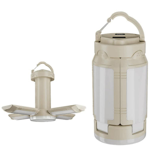 White Foldable LED Camping Lantern with 6 Modes & Type-C Output - 48LED, IPX4 Waterproof, 3 Styles