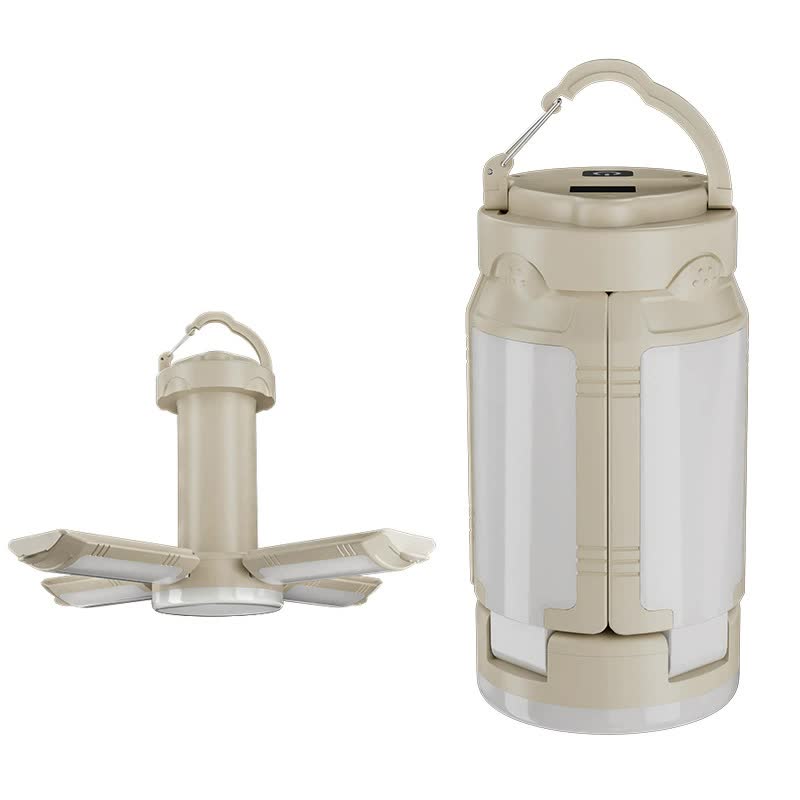 White Foldable LED Camping Lantern with 6 Modes & Type-C Output - 48LED, IPX4 Waterproof, 3 Styles