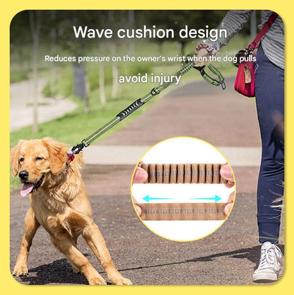 Red Shock Absorbing Dog Leash with Reflective Stitching - 135cm for Small to Large Dogs