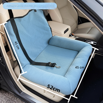 Black Plush Dog Car Booster Seat - 2-in-1 Travel Bed for Small Dogs with Washable Cover
