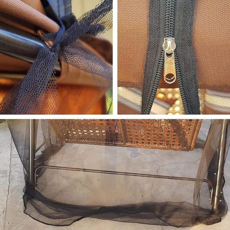 Portable Outdoor Chair Cover with Mosquito Net & Sun Canopy - UV & Water-Resistant Shelter for Camping & Fishing(black 185*125*205CM)(not including stand)