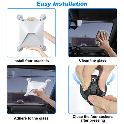 White Heavy-Duty Suction Cup Mount for Starlink Mini - All-Weather Car, RV & Boat Bracket