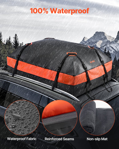 Car Rooftop Cargo Carrier Bag 21 Cubic Feet Roof Cargo Carrier 840D PVC