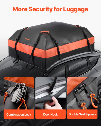 Car Rooftop Cargo Carrier Bag 21 Cubic Feet Roof Cargo Carrier 840D PVC
