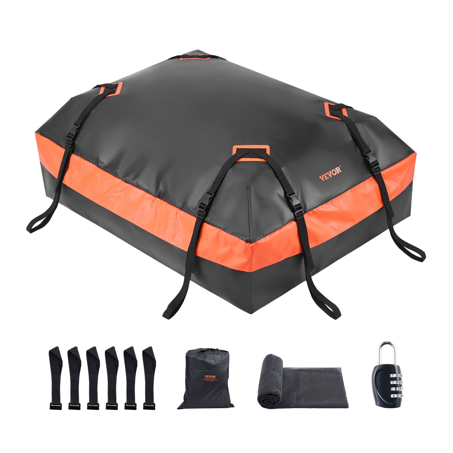 Car Rooftop Cargo Carrier Bag 21 Cubic Feet Roof Cargo Carrier 840D PVC