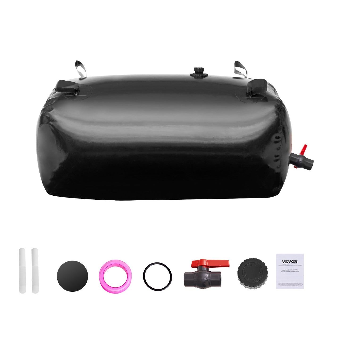 VEVOR Portable Water Storage Bladder 29.9 Gal PVC Collapsible Water Tank Black