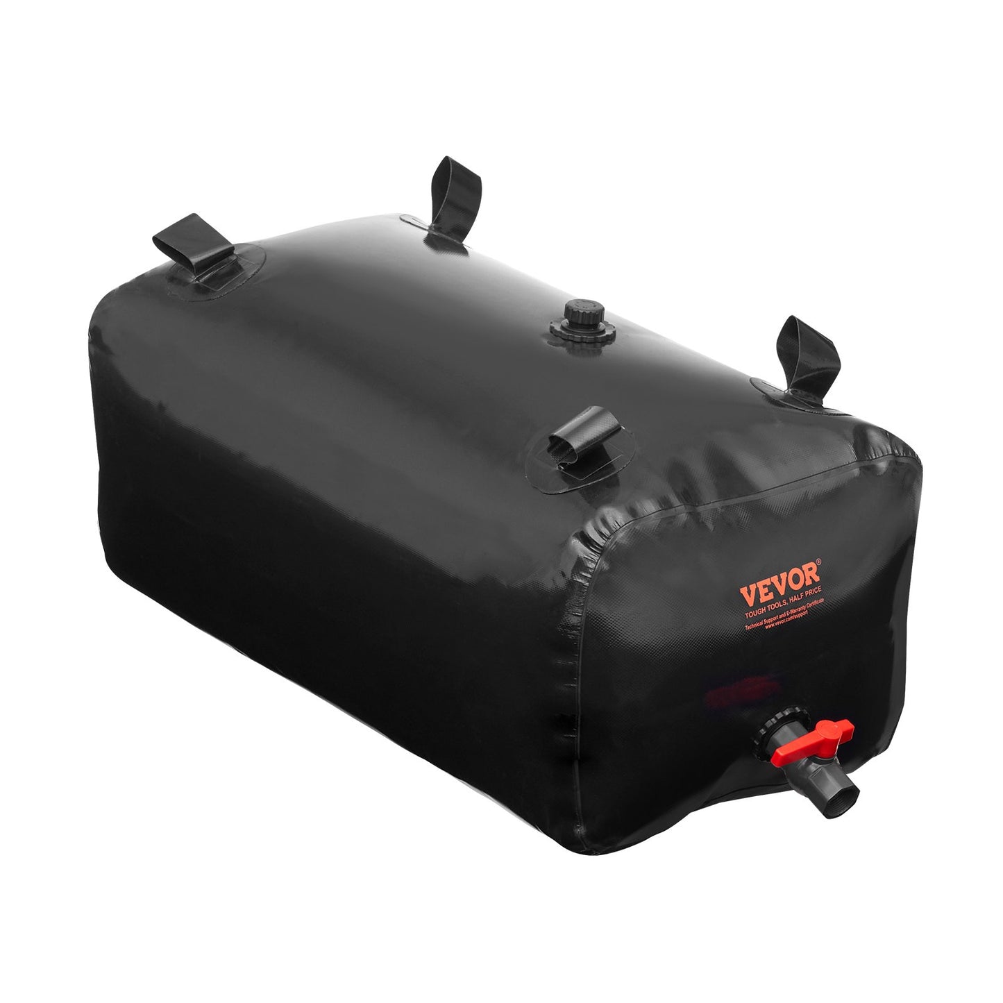 VEVOR Portable Water Storage Bladder 29.9 Gal PVC Collapsible Water Tank Black
