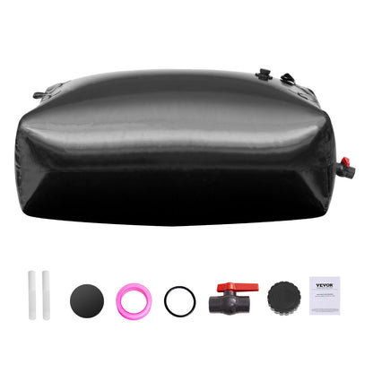VEVOR Portable Water Storage Bladder 540L PVC Collapsible Water Tank Black