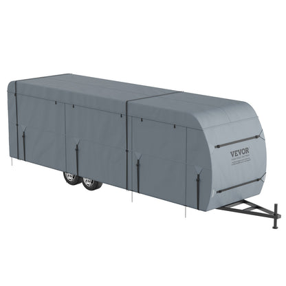 VEVOR Travel Trailer Cover, 9.1-9.8m RV Cover, 4-Layer Non-Woven Fabric Camper Cover, Waterproof, Windproof And Wear-Resistant Class A RV Cover, Rip-Stop Camper Cover with Storage Bag and Patches