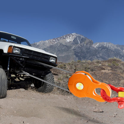 VEVOR Snatch Block, 11T/25,000 LBS Working Load Limit, Heavy Duty Winch Pulley for 0.55\"/14 mm Synthetic Rope or Soft Shackles, Off-Road Recovery Accessories for Tractor, Truck, ATV & UTV, 2 Packs