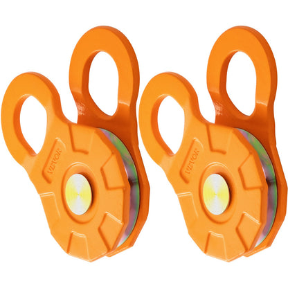 VEVOR Snatch Block, 11T/25,000 LBS Working Load Limit, Heavy Duty Winch Pulley for 0.55\"/14 mm Synthetic Rope or Soft Shackles, Off-Road Recovery Accessories for Tractor, Truck, ATV & UTV, 2 Packs